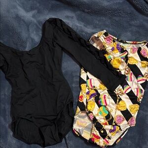 Black and Multicolor girl’s Gymnastics leotard